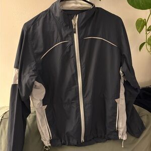 Nike Navy and White Windbreaker Jacket